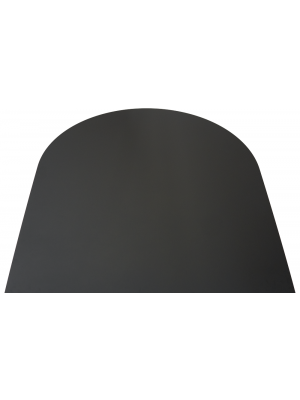 Plaque de protection sol en acier pour poêle 100x120cm demi-ronde d’angle noir mat