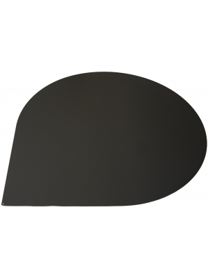 Plaque de protection sol en acier pour poêle 100x100cm ronde d’angle noir mat